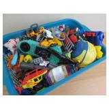 Basket Full of Little Action Figures and Toy Lot