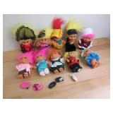 Lot of Travel Troll Dolls