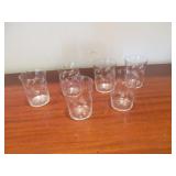 Etched Glass Acorn Tumblers Drinking Glasses