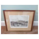 French Lithograph of Paris Vintage