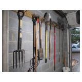 All shovels and Rakes and other tools on the Rack