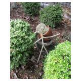 Metal Garden Sculpture Person Statue White