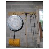 All Contents of Rack - Bucket, Hoe, Etc