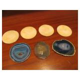 Geode and Abalone Drink Coaster Lot