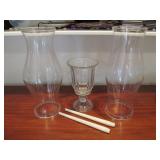 Candleholder and Globes Lot