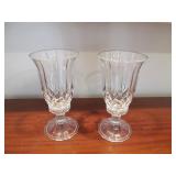 Pair of Crystal Candleholders 11 3/4' Tall