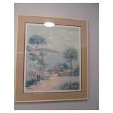 European Village Signed Art Print Framed