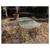 4 Piece Wrought Iron and Glass Patio Set