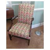Antique Highback Wood Lolling Arm Chair -