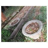 Lot of 2 Concrete Planter Flower Pots