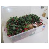 Tote of Christmas Decor Lot