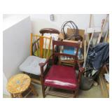 4 Chairs, Stool, Contents in Corner Lot