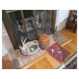 Painted Gourd and Antlers Lot