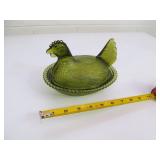Green Hen on the Nest Glassware Piece
