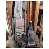 Rakes, License plates, Contents of shed corner