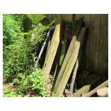 Metal Garden Trellis and More Lot Beside Shed