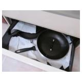 Contents of Stove Bread Drawer Lot Pans