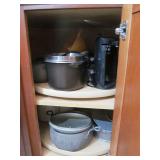 Contents of Lower Corner Cabinet Kitchen Lot
