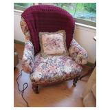 Upholstered Arm Chair w/ Wheels