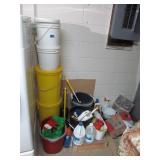 Cleaning Supplies, Buckets, and More Lot