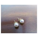 14K Gold and Pearl Earrings