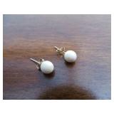 14K Gold and Pearl Earrings