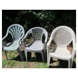 3 Plastic Outdoor Chairs