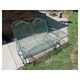 Wrought Iron Glider Rocker and Table