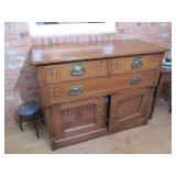 Oak Buffet or Washstand Antique