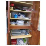 Contents of Cabinet to RIght of Fridge Kitchen Lot