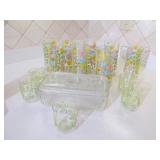 Mid Century Flower Glasses + Fridge Dish
