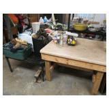 Small Black Shelf, Bench, and Contents