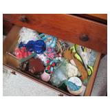 Contents of Dresser Drawer, Vase Knick Knacks etc