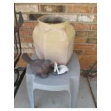 Outdoor Stool, Birds, Planter, Etc Lot