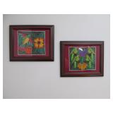 Hummingbird and Parrot Needlework
