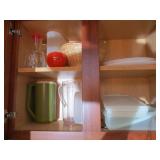 Contents of Cabinet Above Microwave Kitchen Lot
