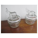 Elephant and Donkey Jeanette Powder Jars