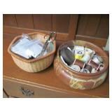 2 Baskets of Thread and Sewing Materials