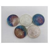 Lot of 5  Pirate Themed 1 Ounce Silver Rounds