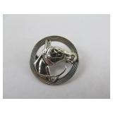 Beau Sterling Silver Horse Brooch Pin