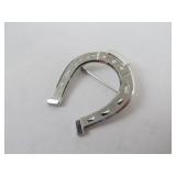 Sterling Silver Lucky Horseshoe Brooch Pin