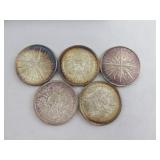 Lot of 5 Pirate Themed 1 Ounce Silver Rounds