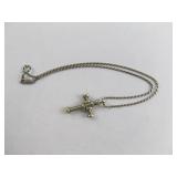 Sterling Silver Necklace w/ Cross Pendant