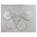 Lot of 5 Pirate Themed 1 Ounce Silver Rounds