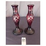 Ruby red vases