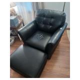 Leather chair and ottoman