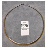 Reversible Omega Necklace 14K Two-Tone Sterling