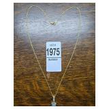 14K Gold Necklace w/Blue Topaz Pendant