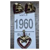 Sterling Silver Heart Shaped Pendant w/Earrings