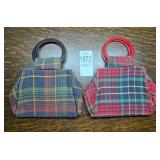 Bakelite Handled Plaid Purses Box Lot